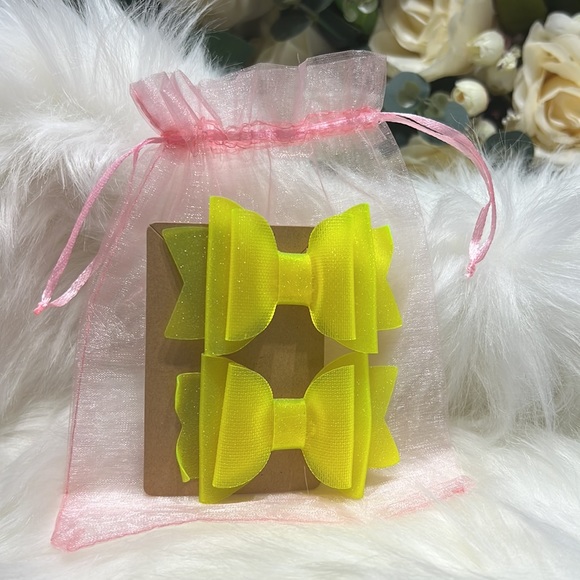 WATERPROOF JELLY GLISTENING HAIR BOW SET - Picture 8 of 9